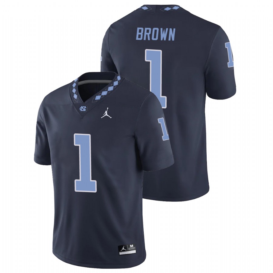 men's north carolina tar heels khafre brown navy college football game jersey