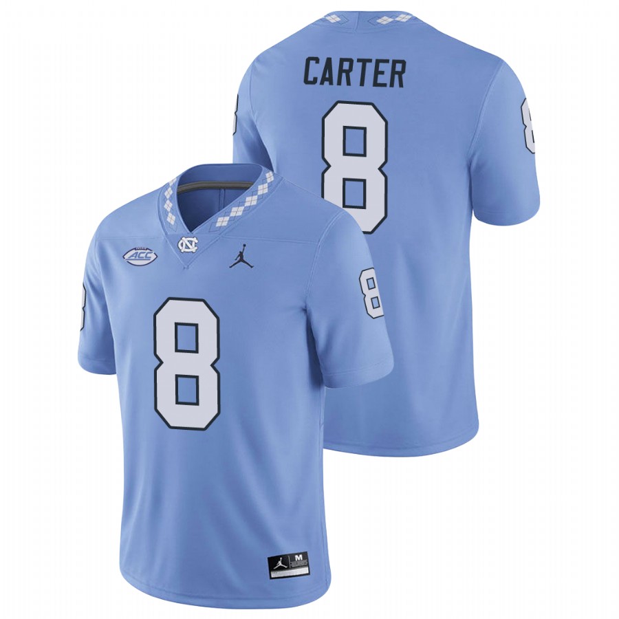 men's north carolina tar heels michael carter carolina blue replica football game jersey