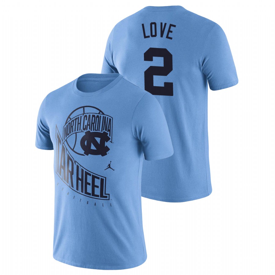 men's north carolina tar heels retro basketball caleb love carolina blue t shirt