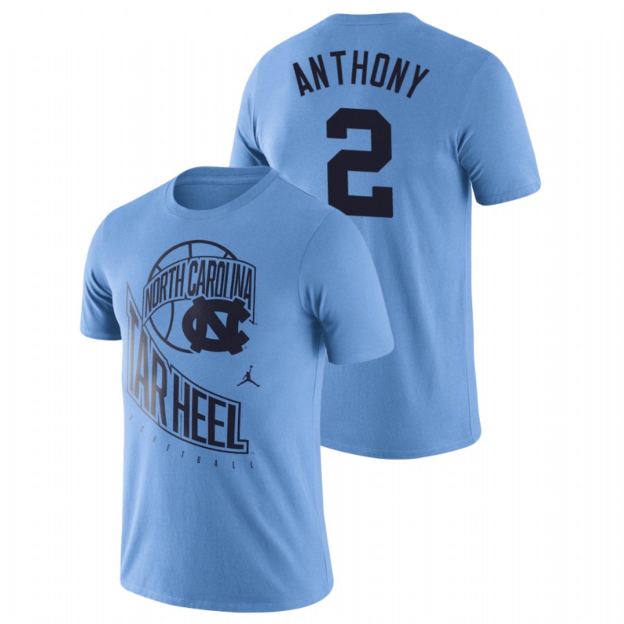 men's north carolina tar heels retro basketball cole anthony carolina blue t shirt