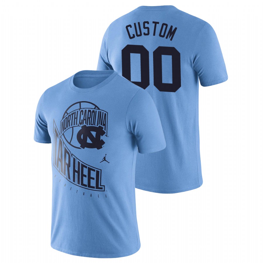 men's north carolina tar heels retro basketball custom carolina blue t shirt