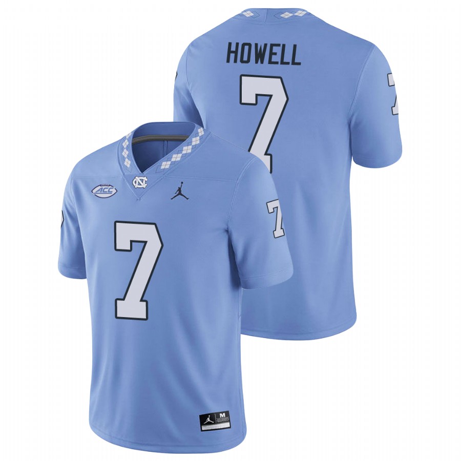 men's north carolina tar heels sam howell carolina blue replica football game jersey