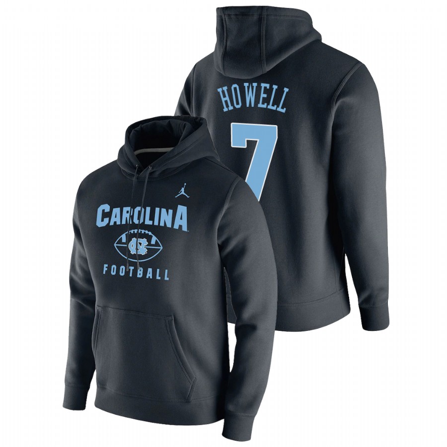 men's north carolina tar heels sam howell pullover football black oopty oop hoodie