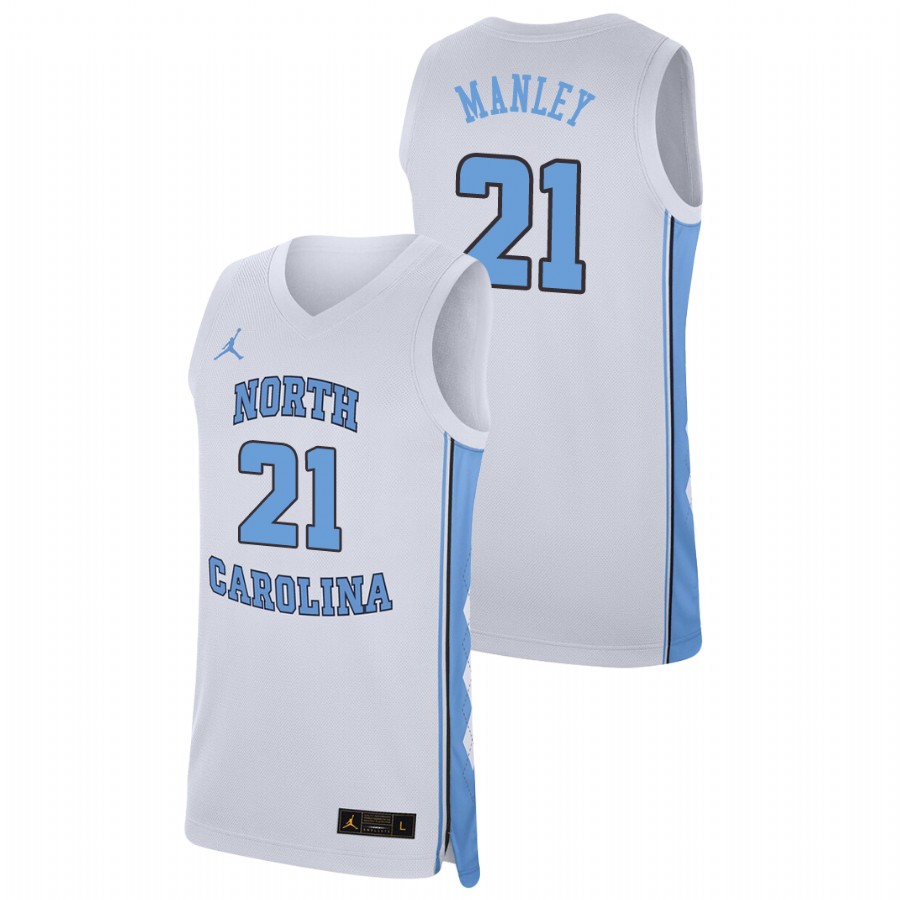 men's north carolina tar heels sterling manley college basketball replica white jersey