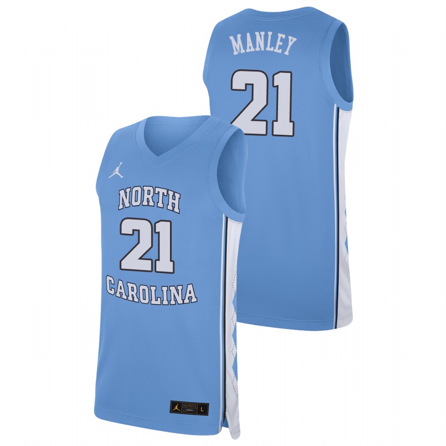men's north carolina tar heels sterling manley replica college basketball carolina blue jersey