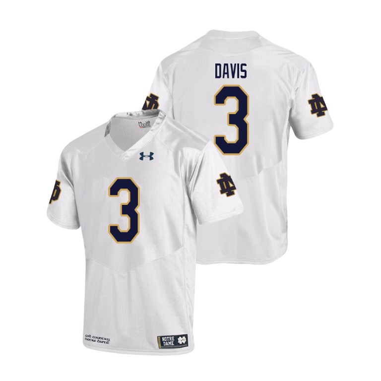 men's-notre-dame-fighting-irish-3-avery-davis-white-college-football-replica-jersey