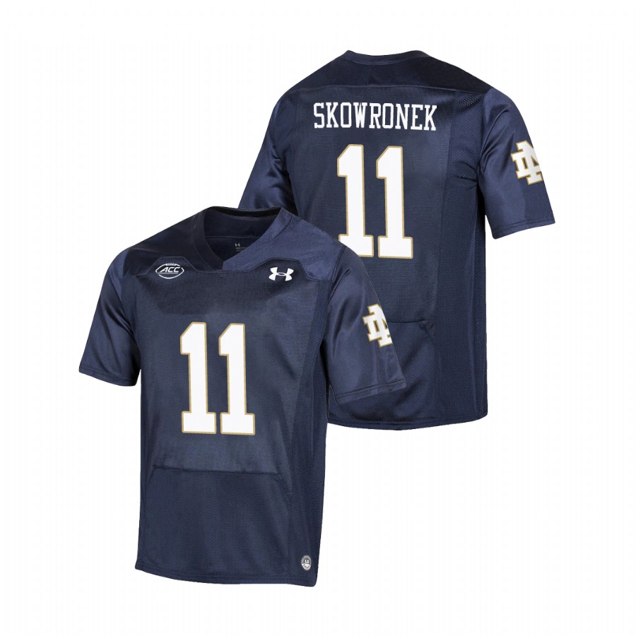 men's notre dame fighting irish ben skowronek navy replica college football playoff jersey