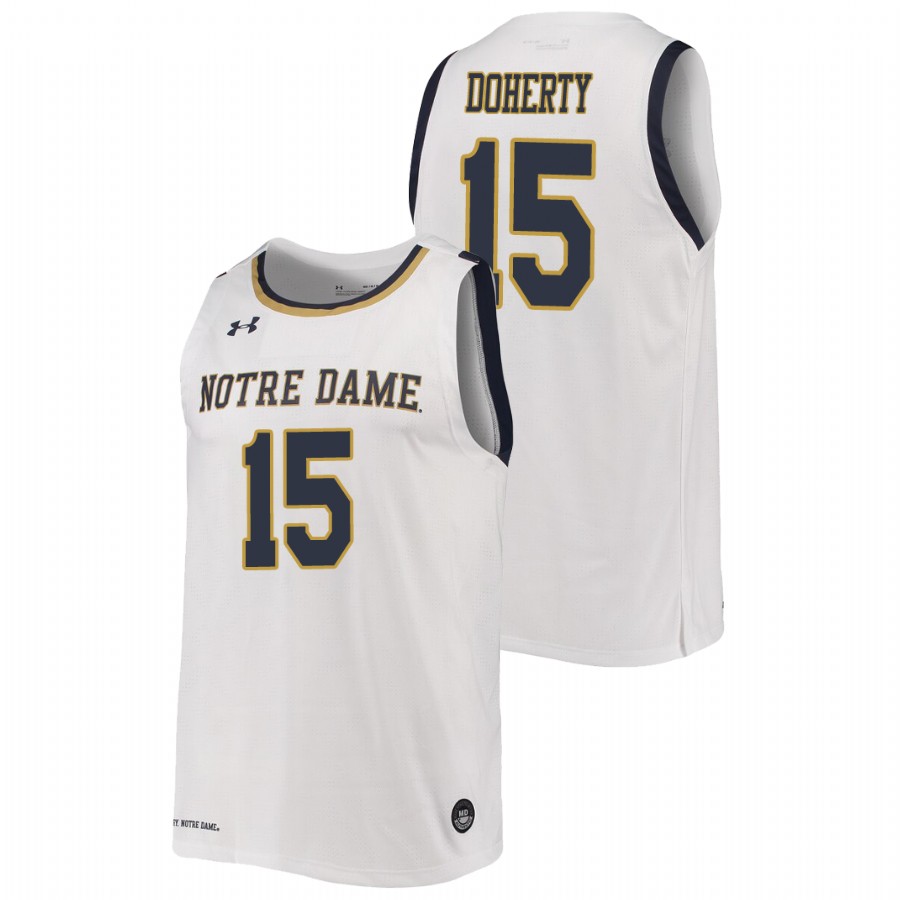 men's notre dame fighting irish chris doherty 2019 20 college basketball replica white jersey