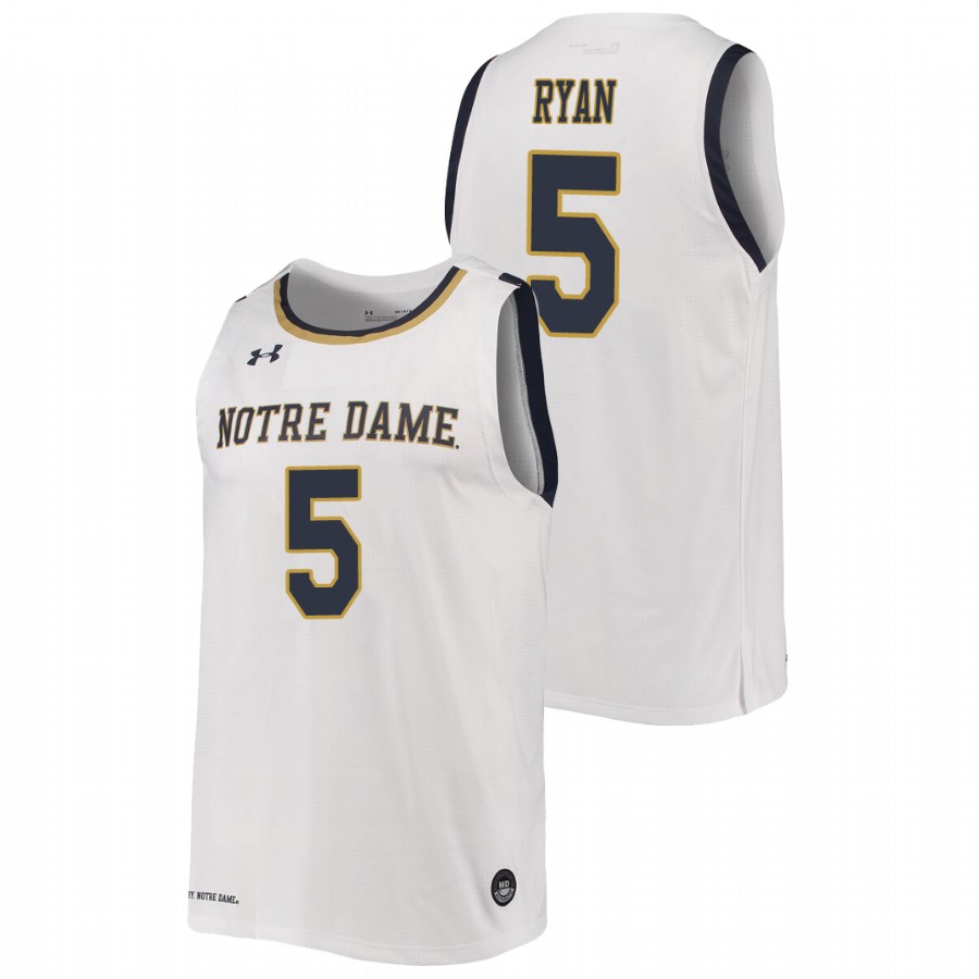 men's notre dame fighting irish cormac ryan 2019 20 college basketball replica white jersey