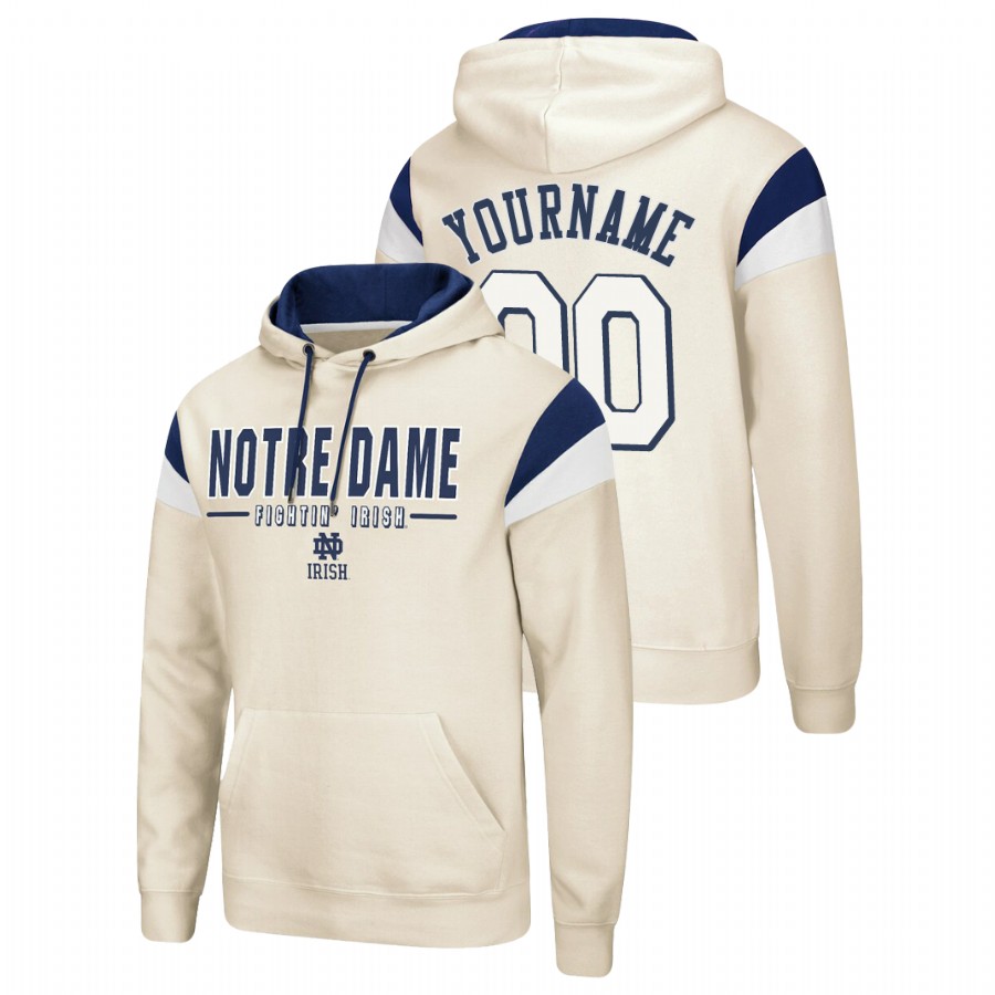 men's notre dame fighting irish custom pullover cream fortress hoodie