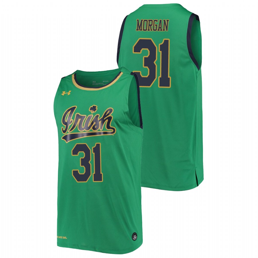 men's notre dame fighting irish elijah morgan 2019 20 college basketball replica kelly green jersey