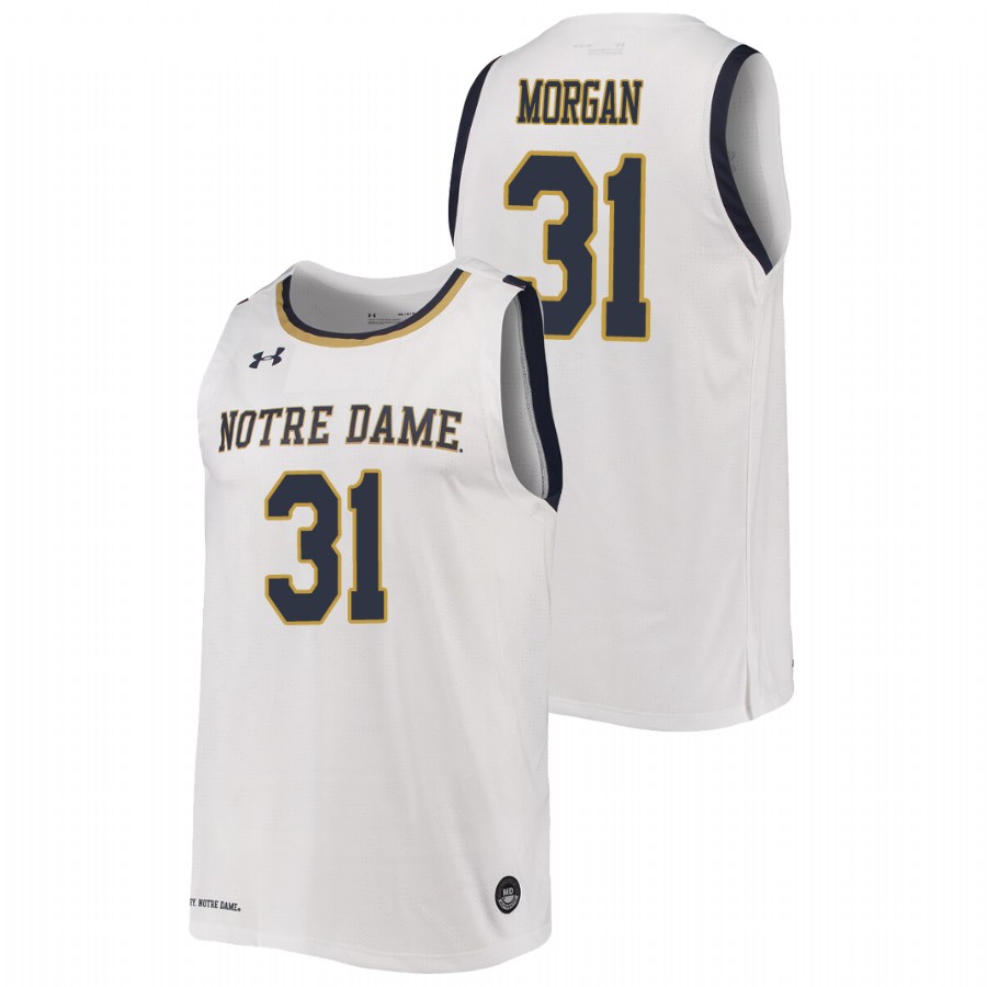 men's notre dame fighting irish elijah morgan 2019 20 college basketball replica white jersey