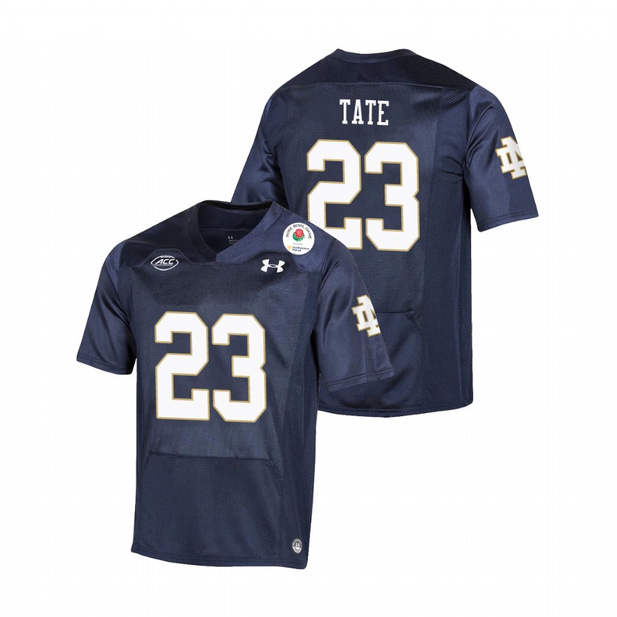 men's notre dame fighting irish golden tate navy 2021 rose bowl college football jersey