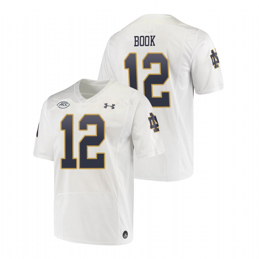 men's notre dame fighting irish ian book white replica college football playoff jersey