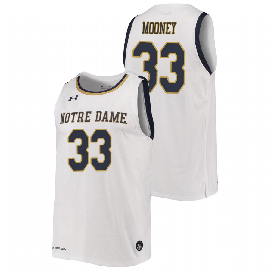 men's notre dame fighting irish john mooney 2019 20 college basketball replica white jersey