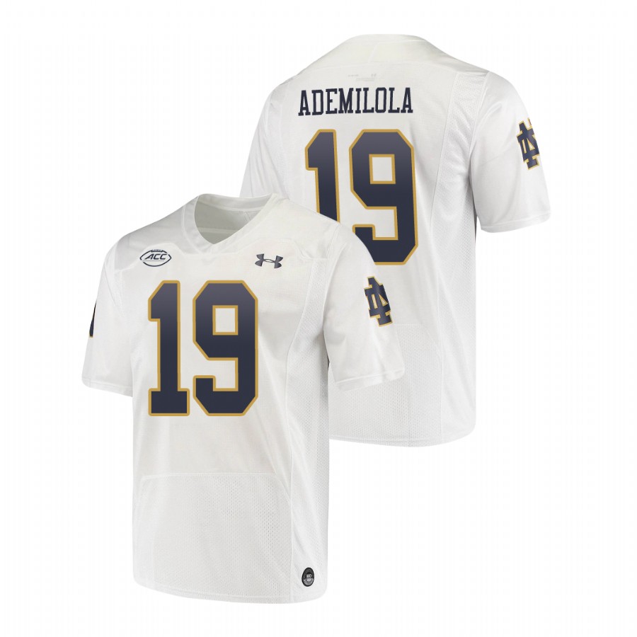 men's notre dame fighting irish justin ademilola white replica college football playoff jersey