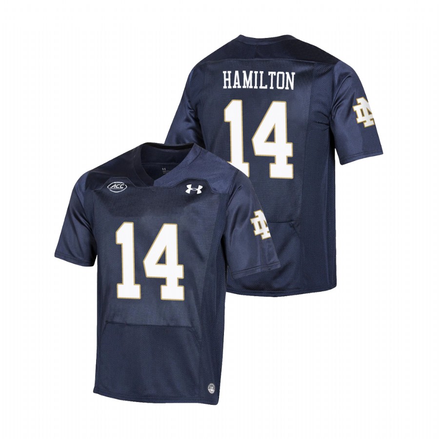 men's notre dame fighting irish kyle hamilton navy replica college football playoff jersey