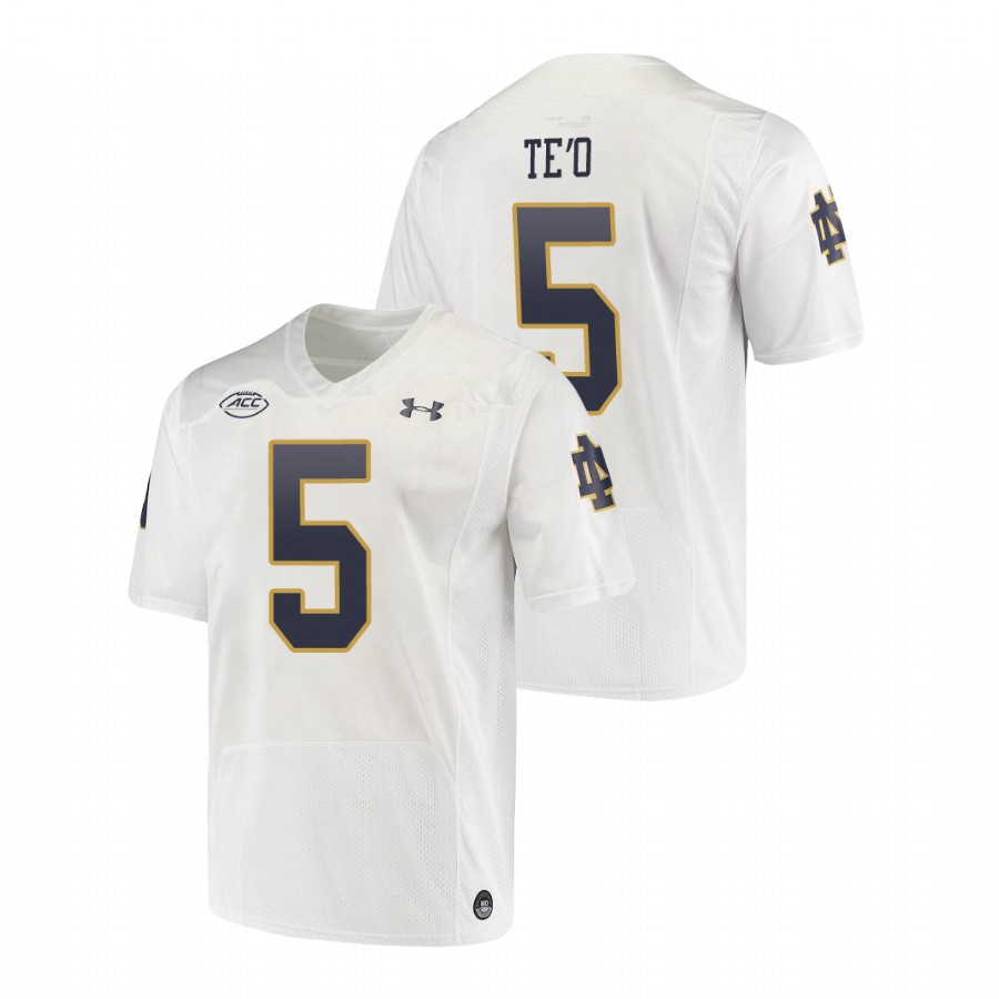 men's notre dame fighting irish manti te'o white replica college football playoff jersey