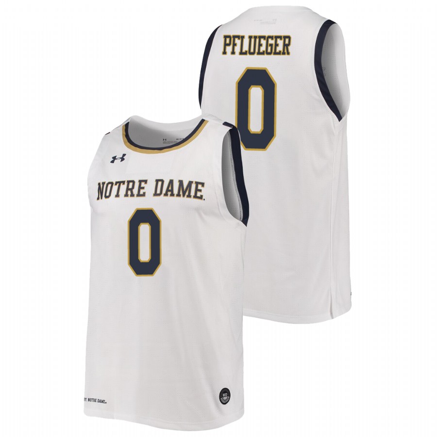 men's notre dame fighting irish rex pflueger 2019 20 college basketball replica white jersey