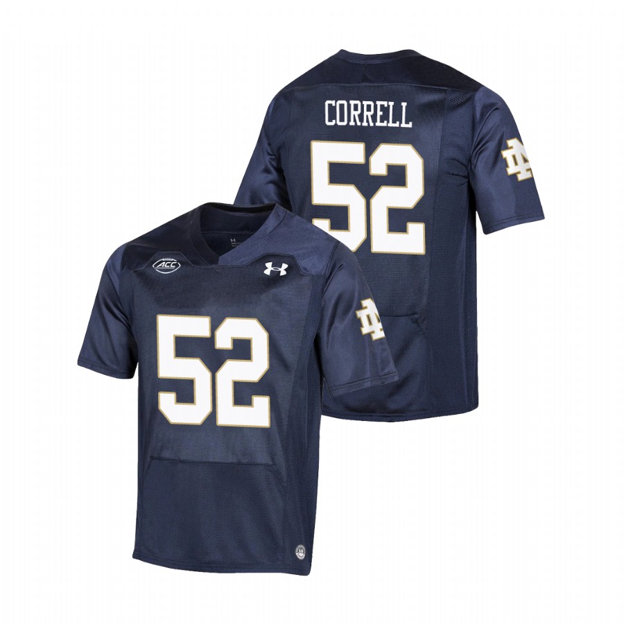 men's notre dame fighting irish zeke correll navy replica college football playoff jersey