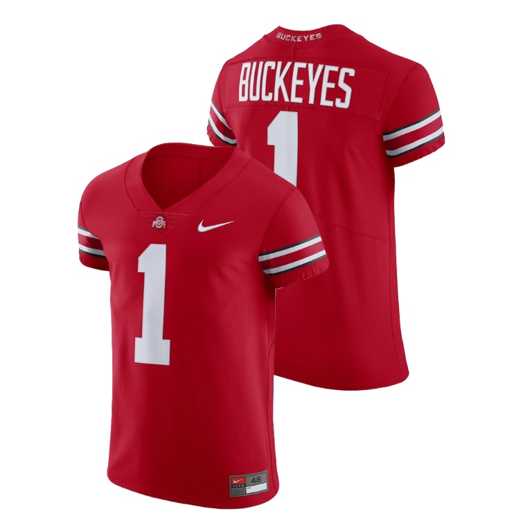 men's ohio state buckeyes 1 scarlet football elite v neck jersey