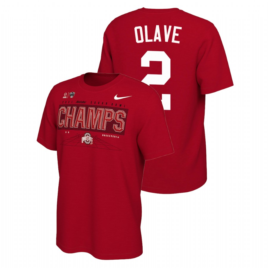 men's ohio state buckeyes 2021 sugar bowl champions college football playoff chris olave scarlet t shirt