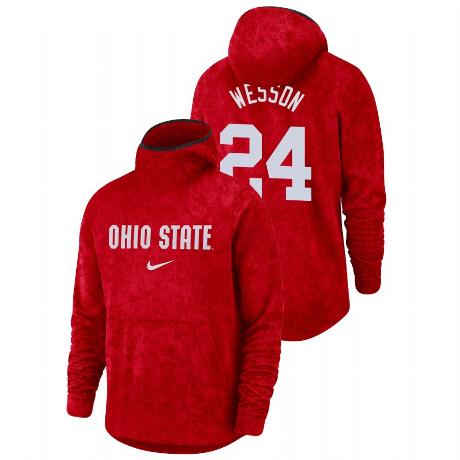 men's ohio state buckeyes andre wesson team logo pullover scarlet basketball spotlight hoodie
