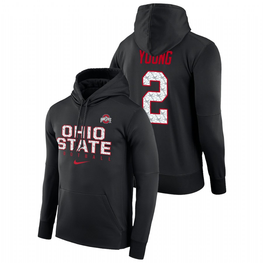 men's ohio state buckeyes chase young performance pullover black football practice hoodie