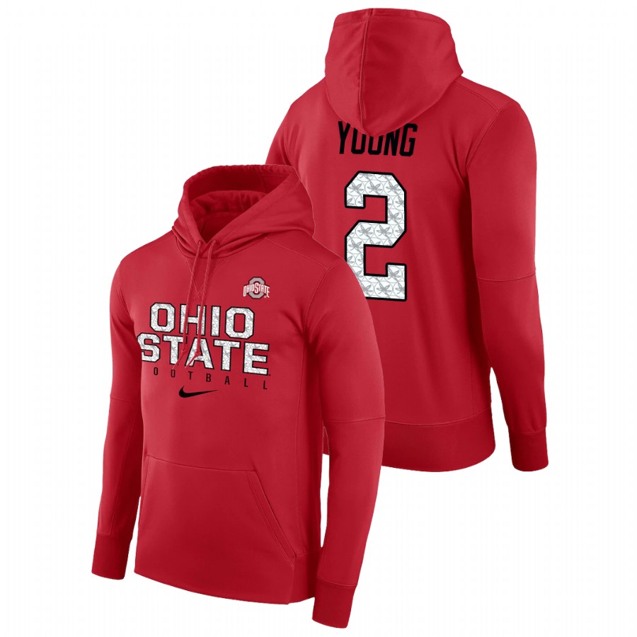 men's ohio state buckeyes chase young performance pullover scarlet football practice hoodie