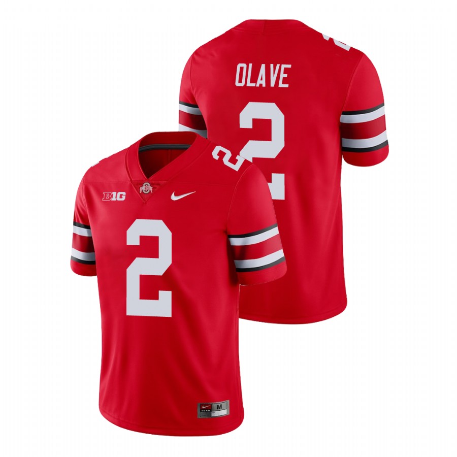 men's ohio state buckeyes chris olave football game scarlet jersey