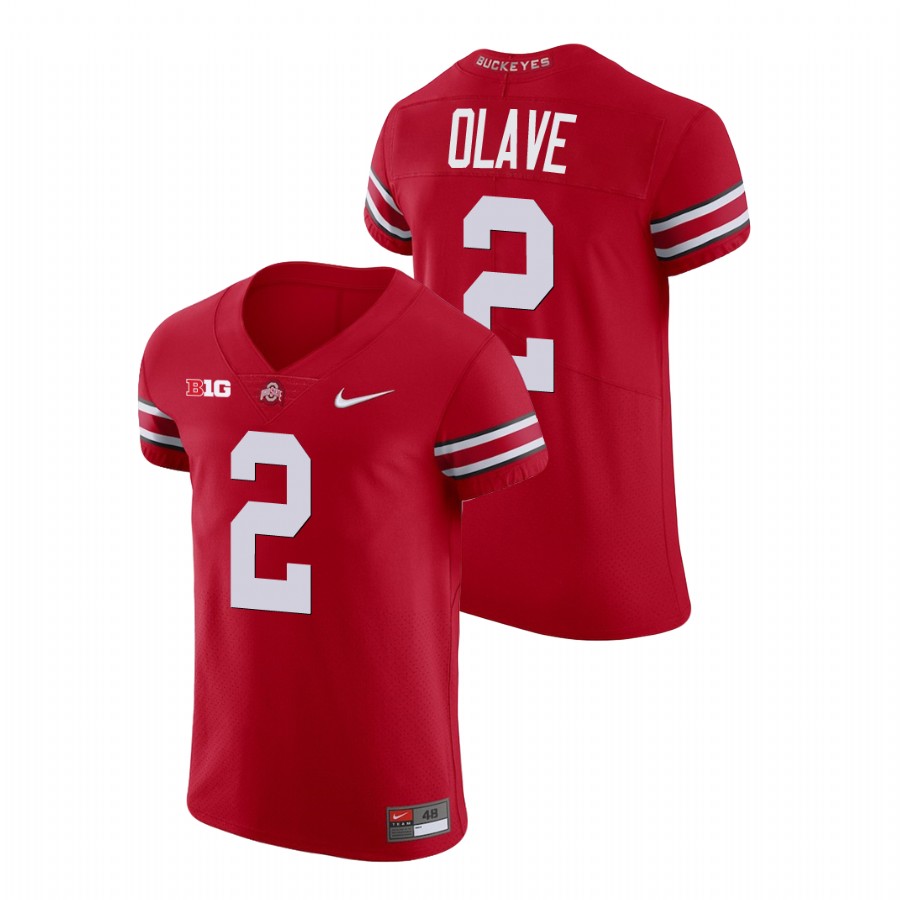 men's ohio state buckeyes chris olave scarlet college football v neck jersey