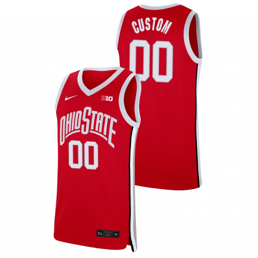 men's ohio state buckeyes custom basketball replica scarlet jersey