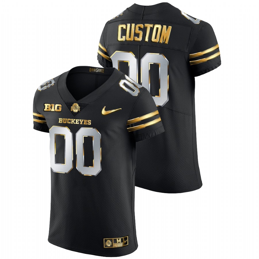 men's ohio state buckeyes custom black golden edition authentic jersey