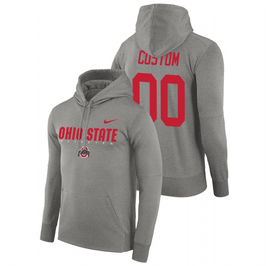 men's ohio state buckeyes custom pullover gray facility performance hoodie