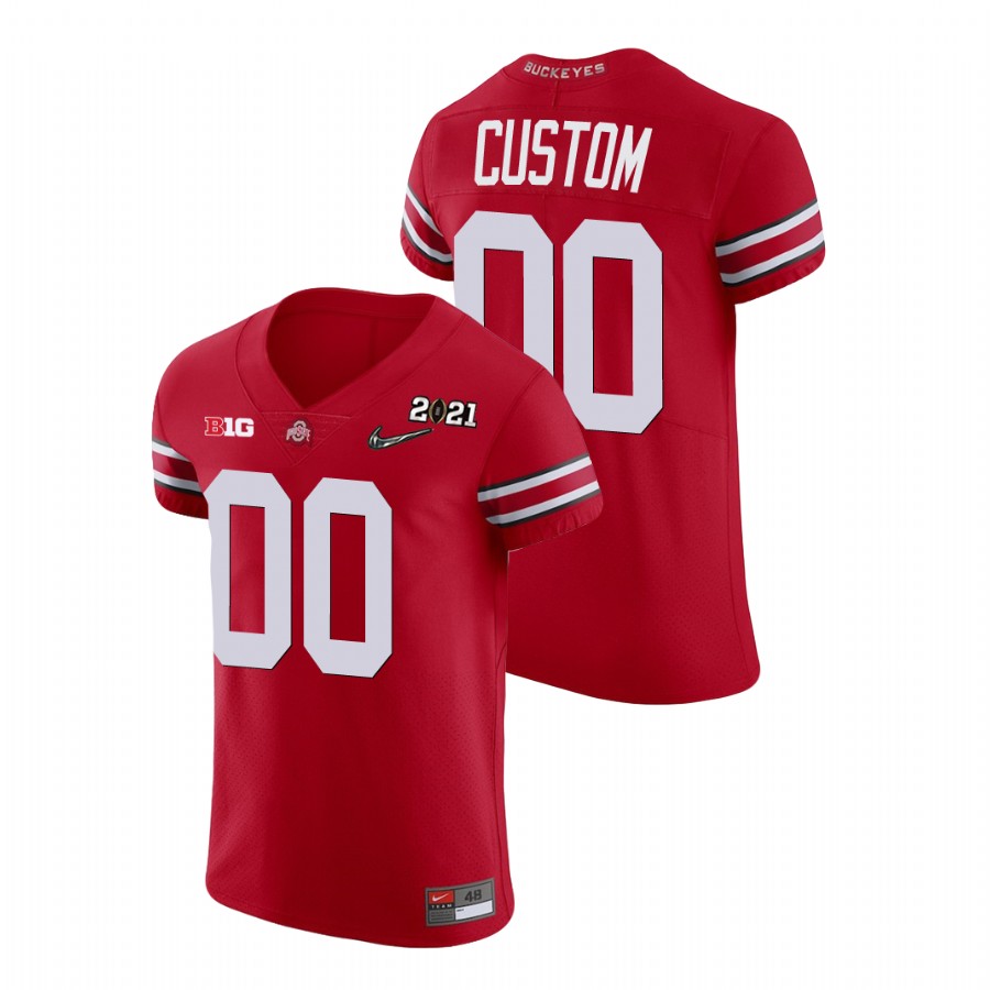 men's ohio state buckeyes custom scarlet 2021 national championship playoff jersey