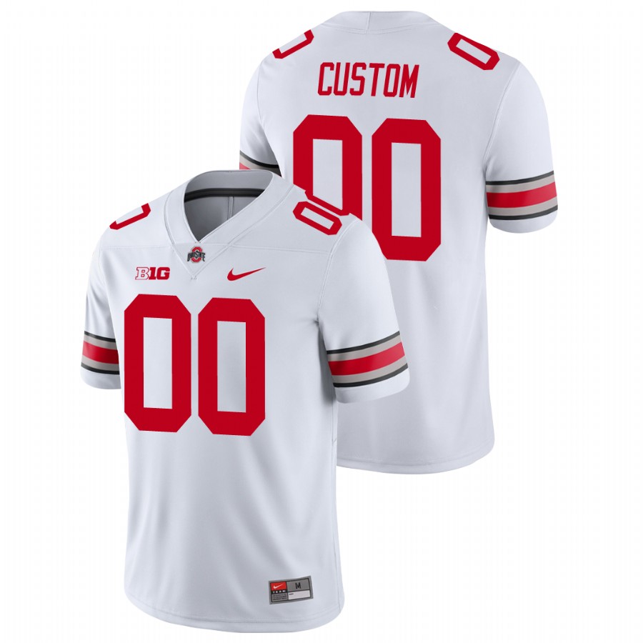 men's ohio state buckeyes custom white college football game jersey