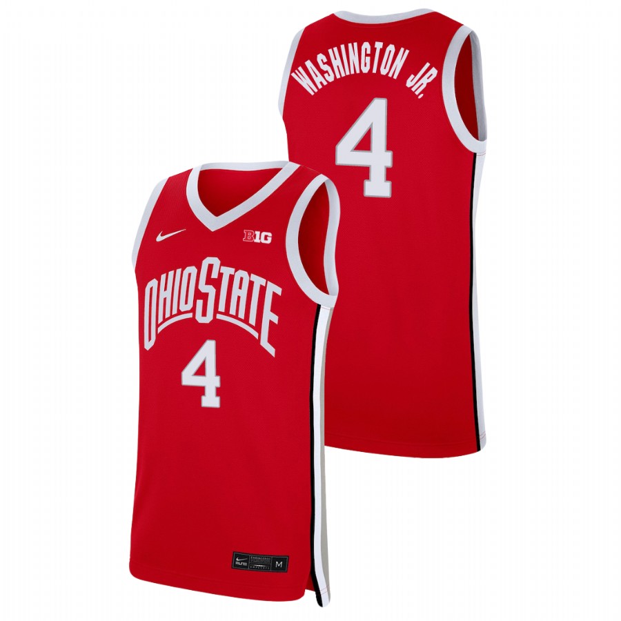 men's ohio state buckeyes duane washington jr. basketball replica scarlet jersey