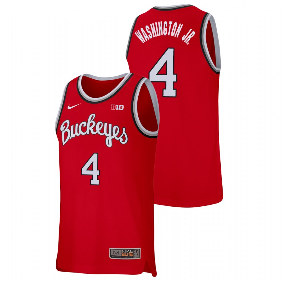 men's ohio state buckeyes duane washington jr. college basketball replica scarlet jersey