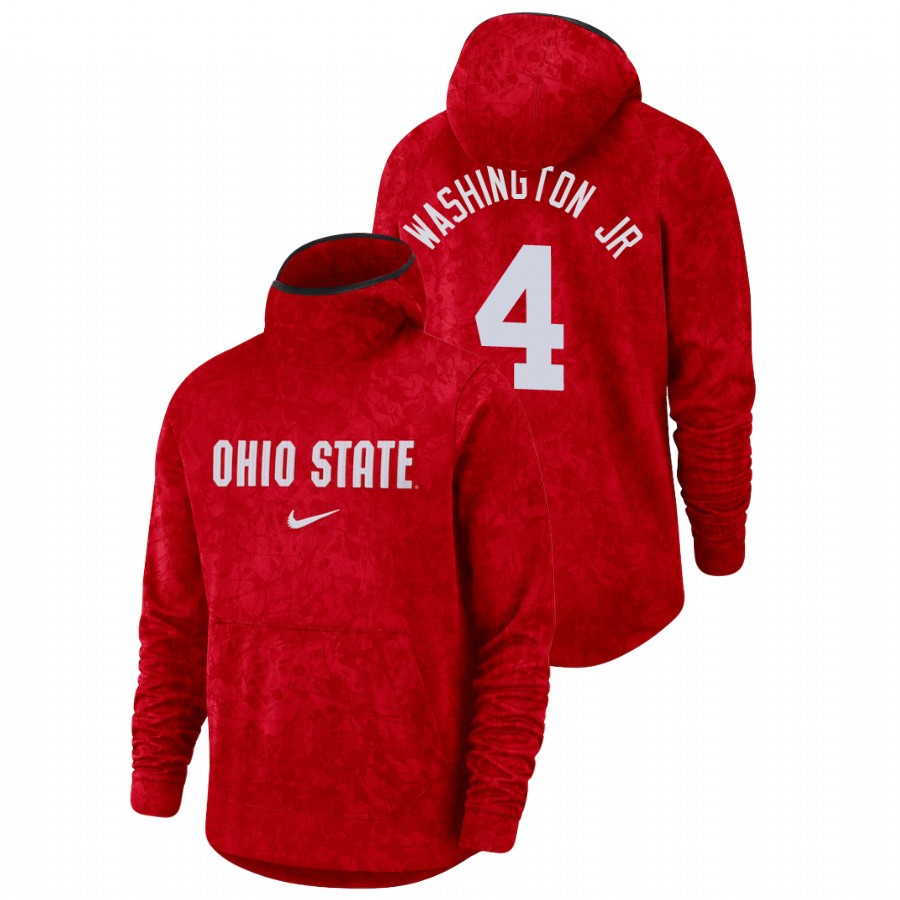 men's ohio state buckeyes duane washington jr. team logo pullover scarlet basketball spotlight hoodie