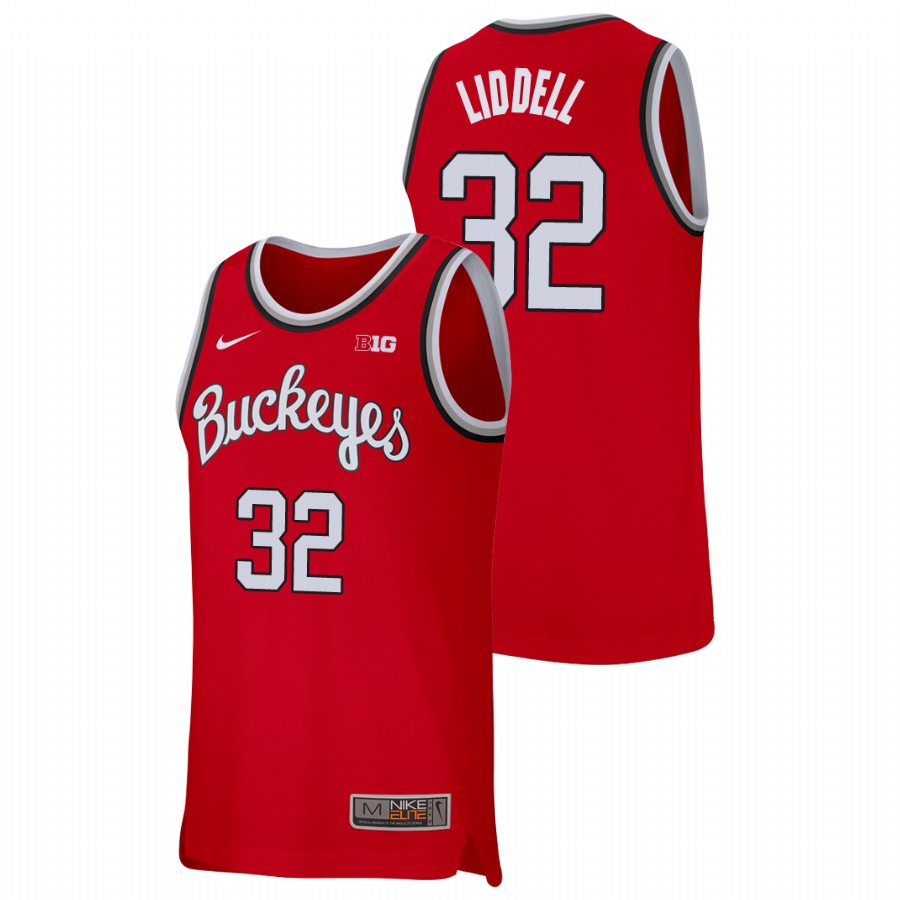 men's ohio state buckeyes e.j. liddell college basketball replica scarlet jersey