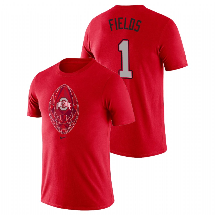 men's ohio state buckeyes football icon legend justin fields scarlet t shirt