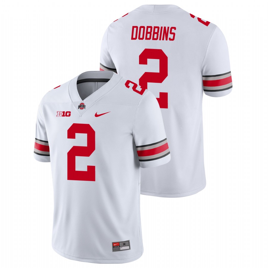 men's ohio state buckeyes j.k. dobbins white college football game jersey