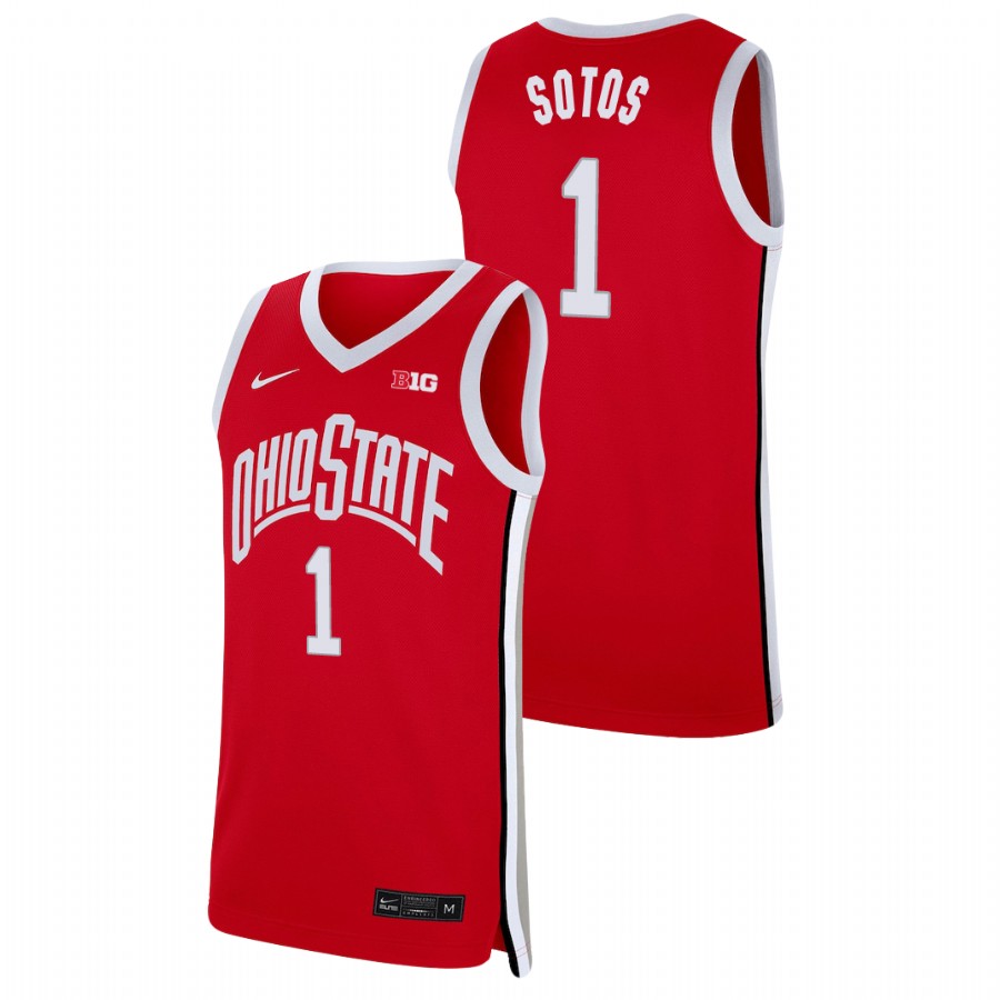 men's ohio state buckeyes jimmy sotos basketball replica scarlet jersey