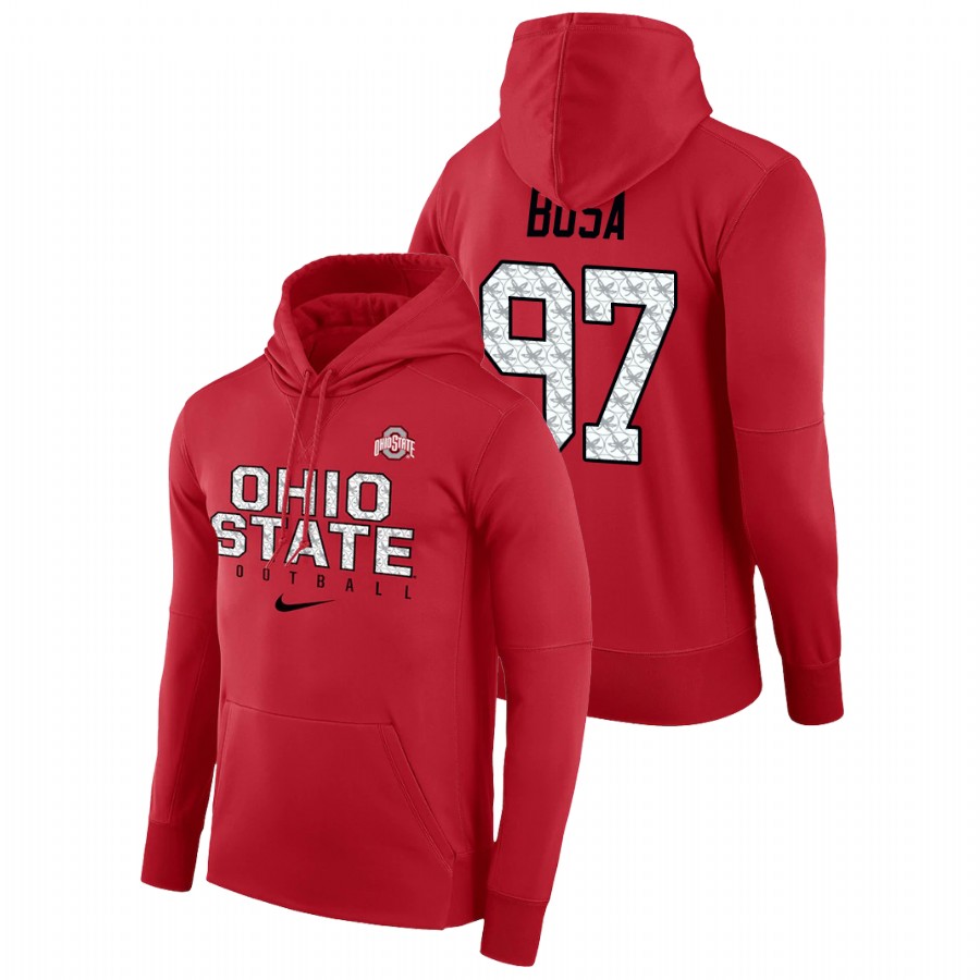 men's ohio state buckeyes joey bosa performance pullover scarlet football practice hoodie