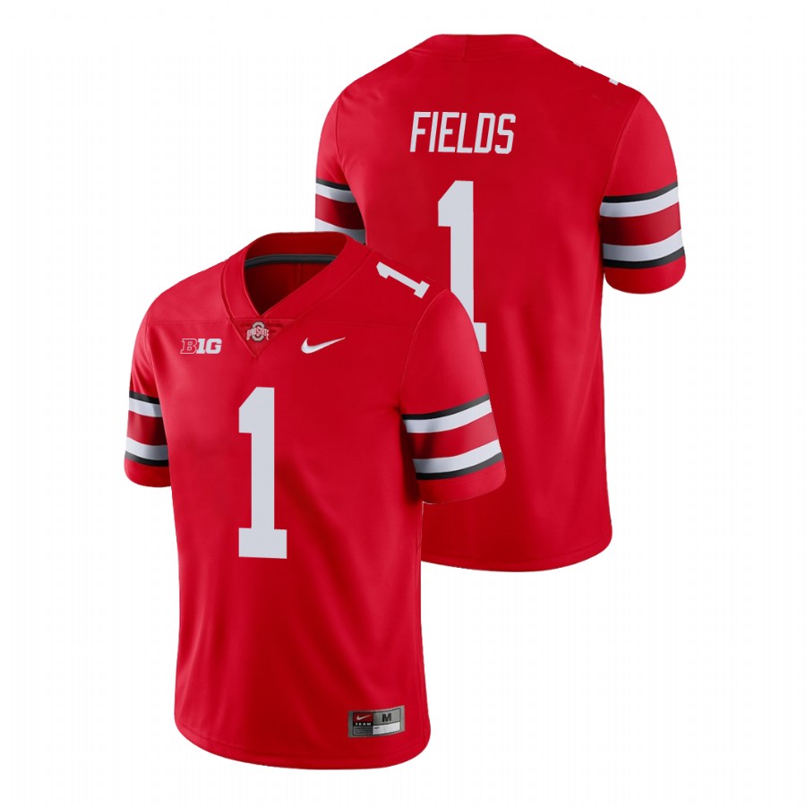 men's ohio state buckeyes justin fields football game scarlet jersey