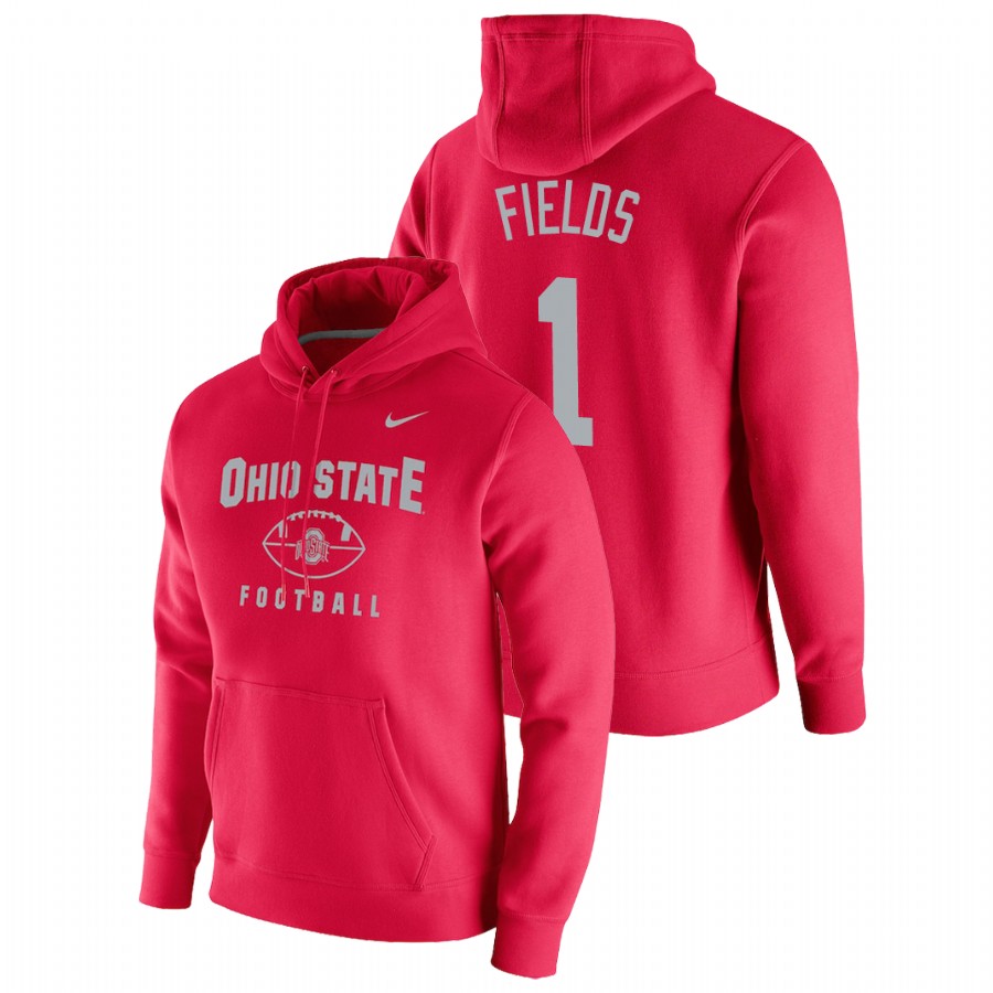 men's ohio state buckeyes justin fields pullover football scarlet oopty oop hoodie