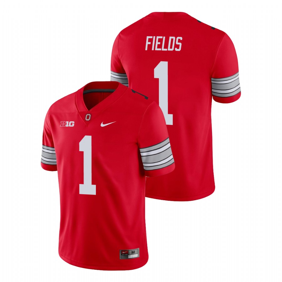 men's ohio state buckeyes justin fields scarlet alumni football game player jersey