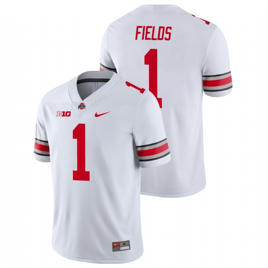 men's ohio state buckeyes justin fields white college football game jersey