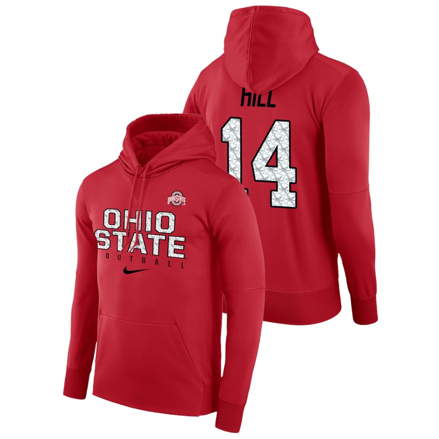 men's ohio state buckeyes k.j. hill performance pullover scarlet football practice hoodie