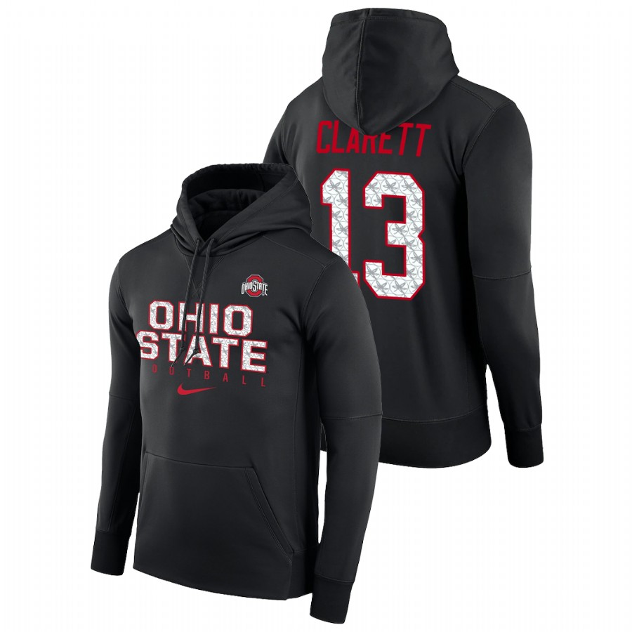 men's ohio state buckeyes maurice clarett performance pullover black football practice hoodie